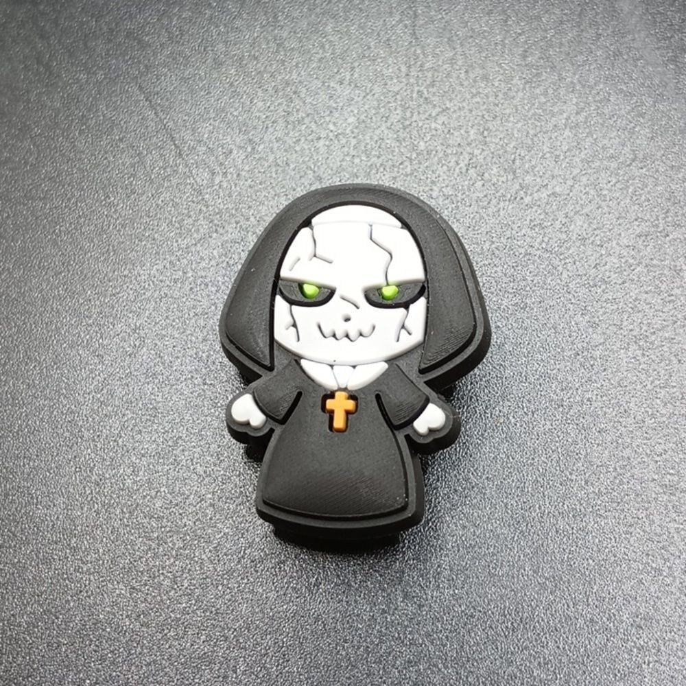 SCARY nun shoe charm croc pin